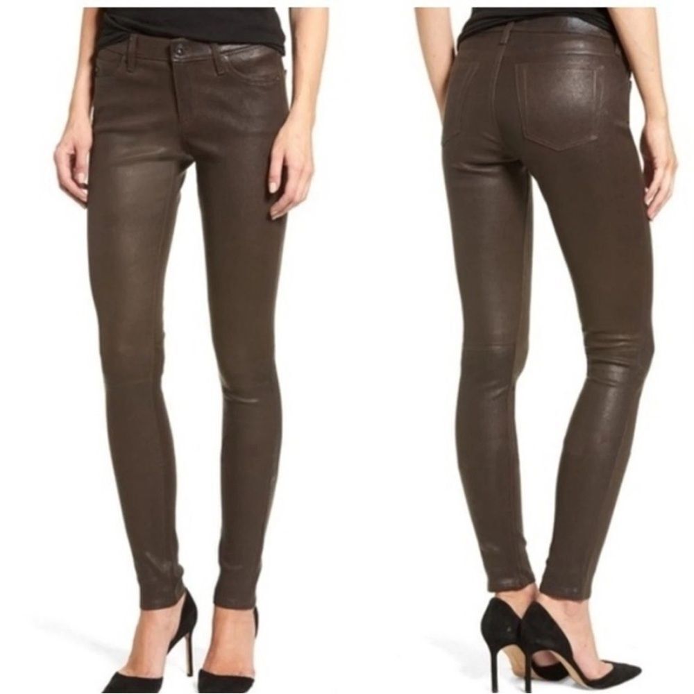 NWOT AG Y2K 100% Lamb Leather The Leggings Supper Skinny Size 26